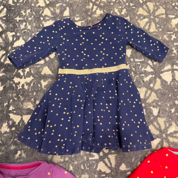 Set of 3 MINI BODEN Kids' Polka Dot Dresses And Gold Foil Spot/Star print - Picture 6 of 8